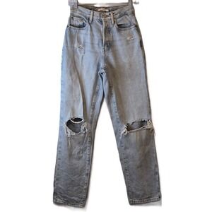 PacSun Mom Jeans Distressed Ripped Light Wash High Rise Denim Women's Size 24